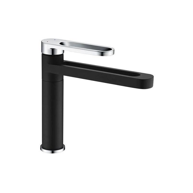 Mitigeur lavabo Edouard Rousseau Onegai - Noir / Chromé