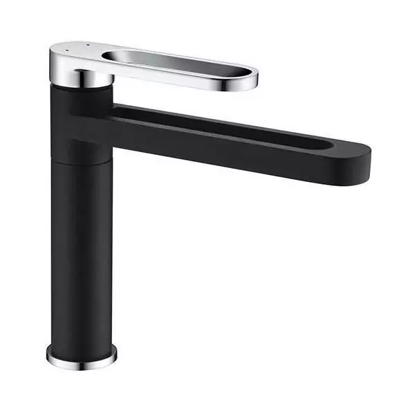 Mitigeur lavabo - EDOUARD ROUSSEAU - ONEGAI - Noir / Chromé