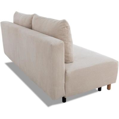 Canapé convertible 3 places GINO - Tissu Lincoln pearl - Avec coffre