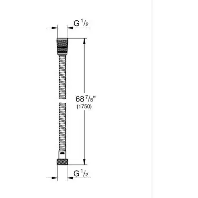 Flexible de douche GROHE 1,75m - VitalioFlex en métal