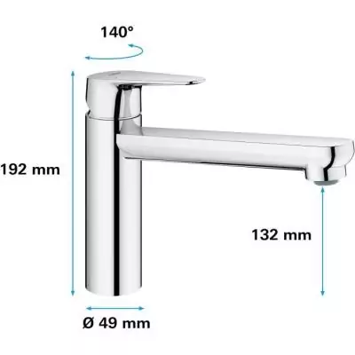 Robinet évier de cuisine GROHE Start Curve - Économie d'eau Robinet évier de cuisine GROHE Start Curve - Économie d'eau