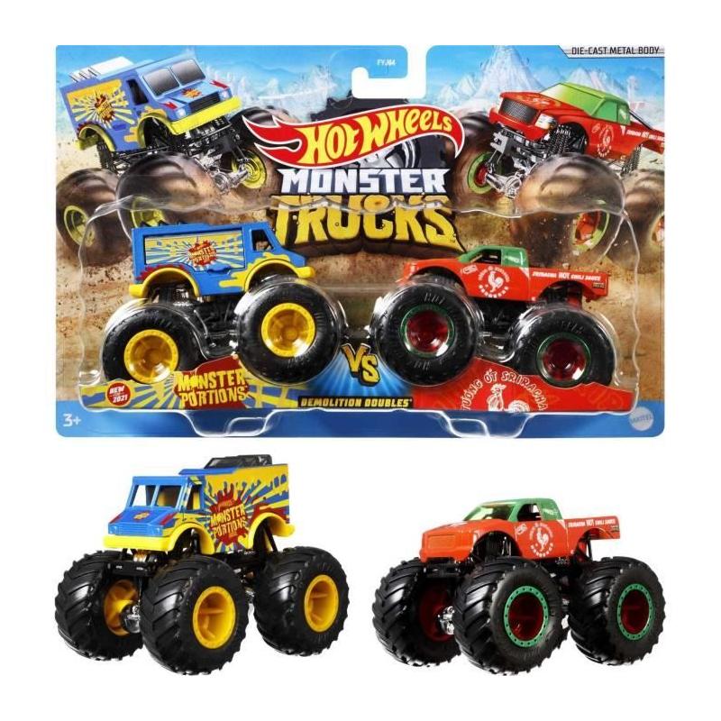 Double Démolition avec les Monster Trucks Hot Wheels - Coffret 2 véhicules !