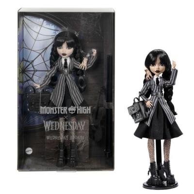 Poupée Monster High Mercredi Addams en Uniforme avec La Chose