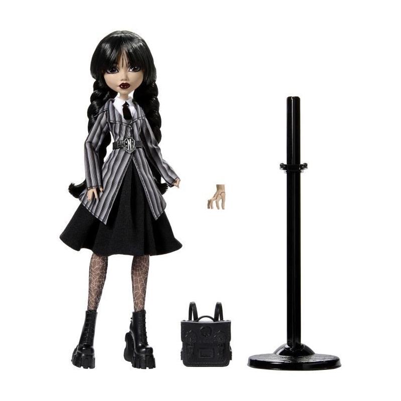 Poupée Monster High Mercredi Addams en Uniforme avec La Chose