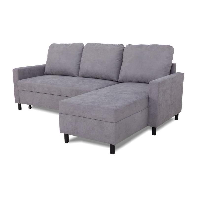 Canapé d'angle convertible 4 places AYA Gris