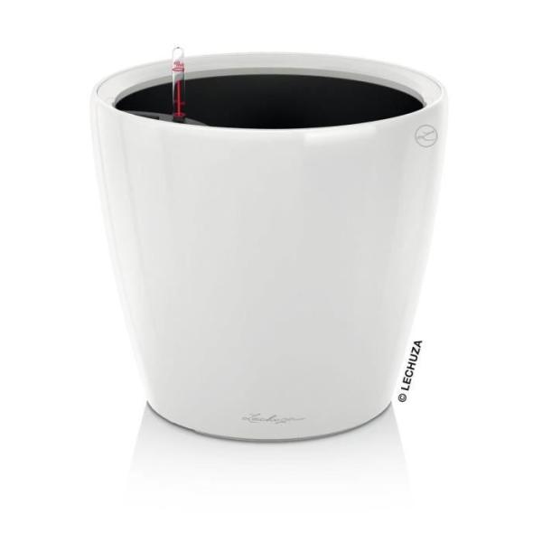 Jardiniere - LECHUZA - Classico 35 LS ALL-IN-ONE - Blanc brillant - Systeme d'irrigation - 13 L