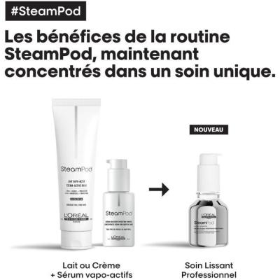 Soin Lissant Professionnel pour Steampod L'Oréal Professionnel - Soin thermo-protecteur enrichi en Alpha-silane -50ml