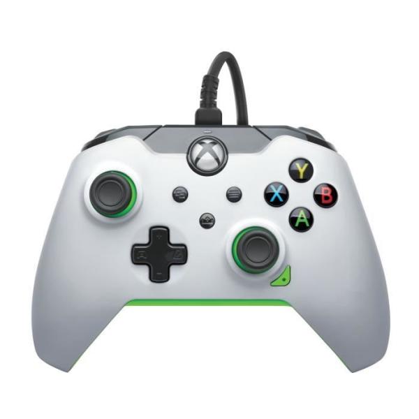 Manette de jeu - Xbox Series X|S, Xbox One et PC - NEON White - Filaire - PDP - Blanc