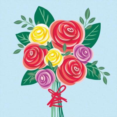 Peinture par numéros Bouquet de roses 20x20 cm - Ravensburger