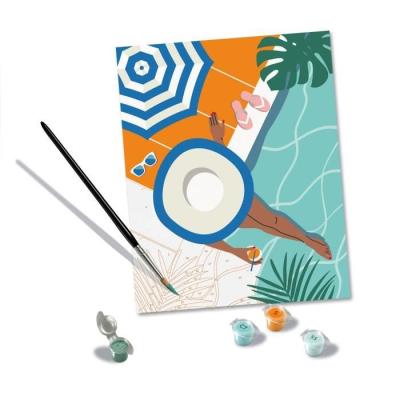 Peinture par numéros 24x30 cm Pool Time - Créez votre chef-d'œuvre!