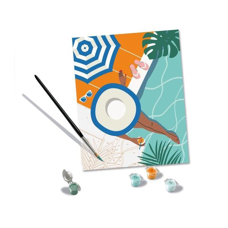 Peinture par numéros 24x30 cm Pool Time - Créez votre chef-d'œuvre!