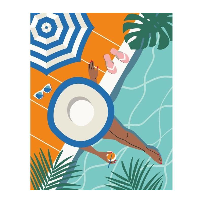 Peinture par numéros 24x30 cm Pool Time - Créez votre chef-d'œuvre!