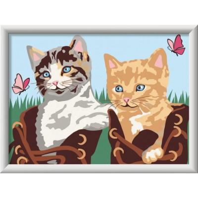 Peinture par Numéros pour Enfants: Chatons et Chaussures, 18x24cm