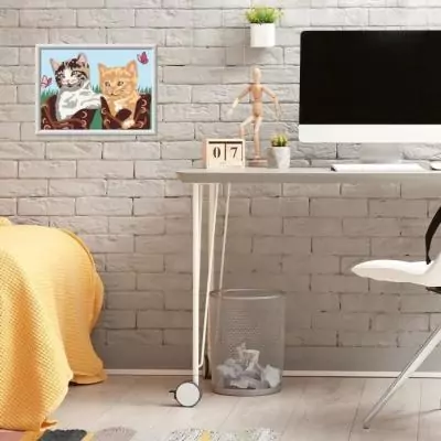 Peinture par Numéros pour Enfants: Chatons et Chaussures, 18x24cm Peinture par Numéros pour Enfants: Chatons et Chaussures, 18x24cm