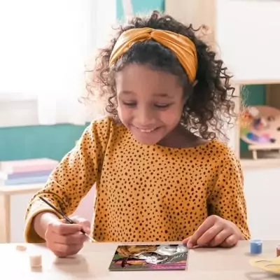 Peinture par numéros pour enfants : Chevaux au coucher du soleil