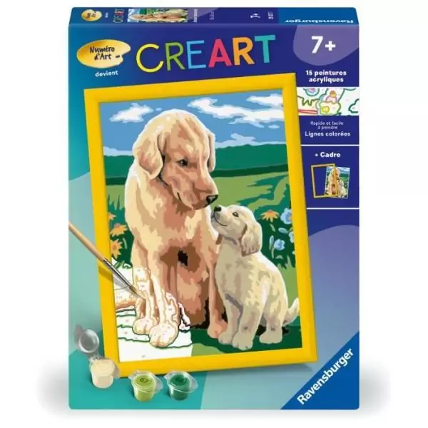 CreArt Kids 18x24cm Amour maternel, Kit de peinture par numéros Numéro d'Art, Des 7 ans, 25827, Ravensburger