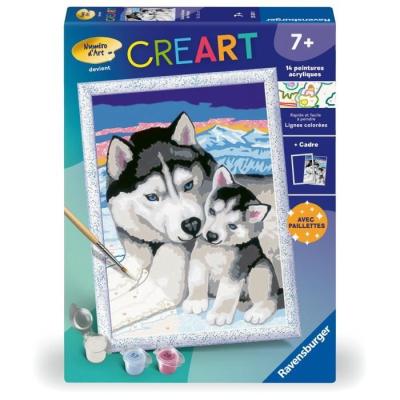 Kit de peinture par numéros Husky doux bisous - 18x24cm - Ravensburger