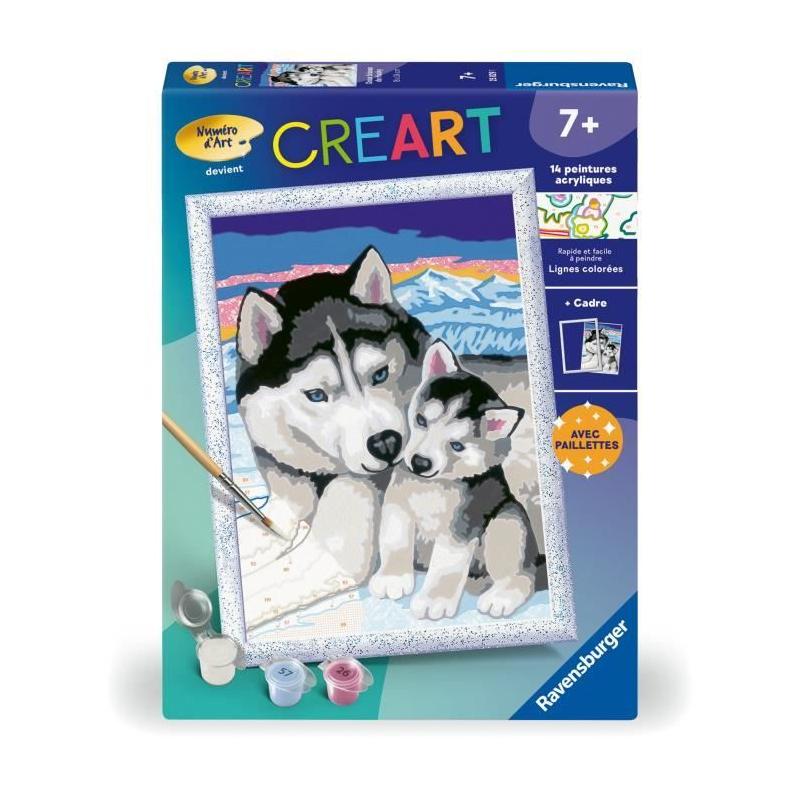 Kit de peinture par numéros Husky doux bisous - 18x24cm - Ravensburger