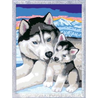 Kit de peinture par numéros Husky doux bisous - 18x24cm - Ravensburger
