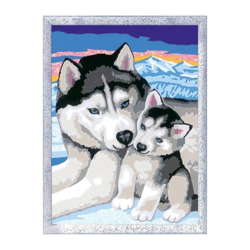 Kit de peinture par numéros Husky doux bisous - 18x24cm - Ravensburger