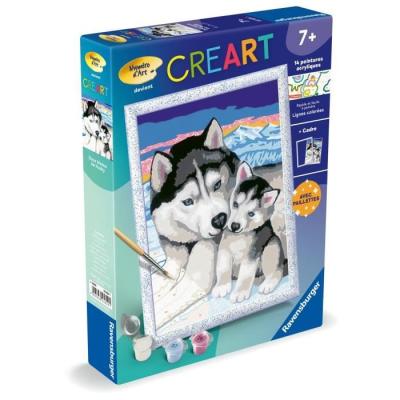 Kit de peinture par numéros Husky doux bisous - 18x24cm - Ravensburger