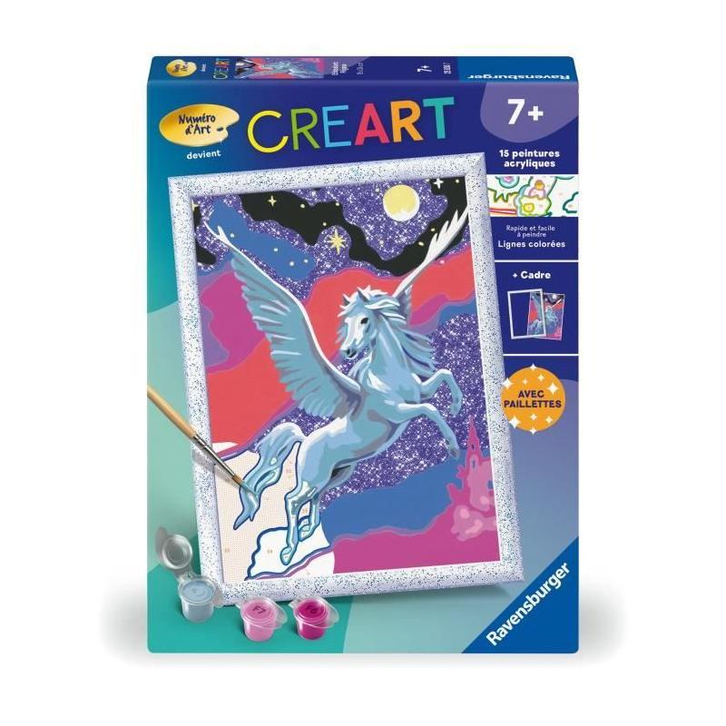 Kit de peinture par numéros Ravensburger pour enfant - Pégase étincelant 18x24cm - À partir de 7 ans