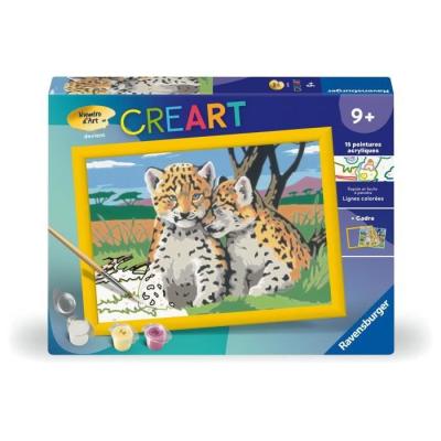 Kit de peinture par numéros Ravensburger 18x24cm Petits léopards - Pour les petits artistes dès 9 ans