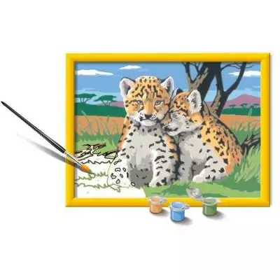 Kit de peinture par numéros Ravensburger 18x24cm Petits léopards - Pour les petits artistes dès 9 ans Kit de peinture par numéros Ravensburger 18x24cm Petits léopards - Pour les petits artistes dès 9 ans