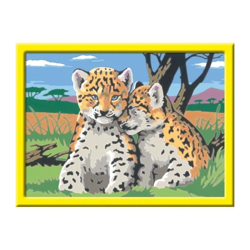 Kit de peinture par numéros Ravensburger 18x24cm Petits léopards - Pour les petits artistes dès 9 ans