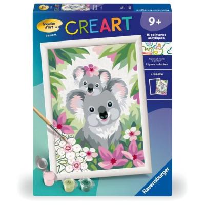 Peinture par numéros: Maman koala et son bébé, kit créatif!