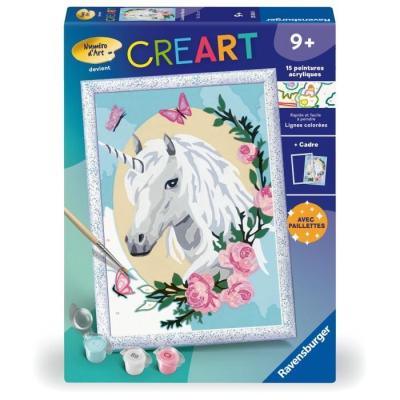 Peinture par numéros Ravensburger : Licorne fleurie pour enfants de 9 ans