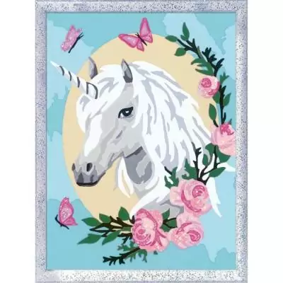 Peinture par numéros Ravensburger : Licorne fleurie pour enfants de 9 ans Peinture par numéros Ravensburger : Licorne fleurie pour enfants de 9 ans
