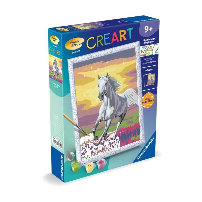 Kit de peinture par numéros pour enfants - Cheval dans le pré