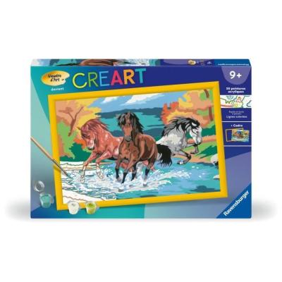 Kit de peinture par numéros pour enfants - Horde de chevaux 