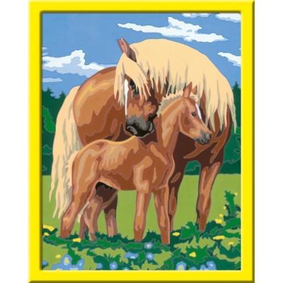Kit de peinture par numéros Ravensburger - Fiers chevaux pour enfants