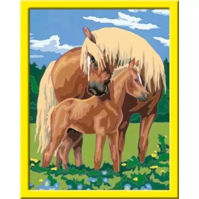 Kit de peinture par numéros Ravensburger - Fiers chevaux pour enfants Kit de peinture par numéros Ravensburger - Fiers chevaux pour enfants