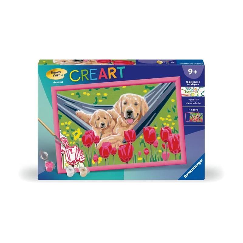 Kit de peinture par numéros Ravensburger - Labrador et tulipes 