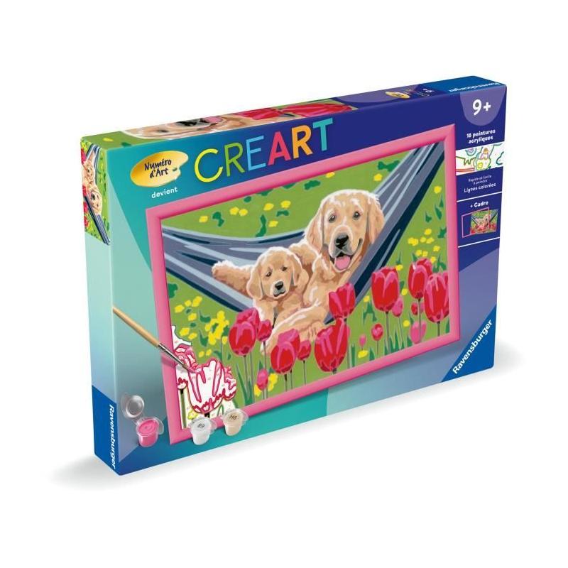Kit de peinture par numéros Ravensburger - Labrador et tulipes 