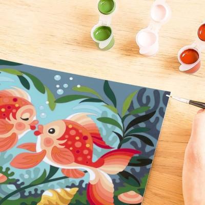 Kit de peinture par numéros pour enfants - Bisous de poissons