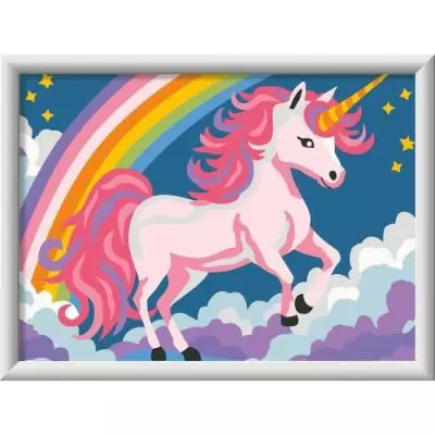 Peinture Licorne Néon 18x24cm: Kit de peinture par numéros pour enfants