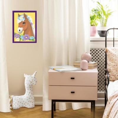 Kit de peinture par numéros Ravensburger - Cheval fleuri pour les enfants de 7 ans et plus