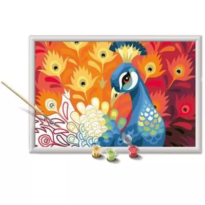 Kit de peinture par numéros CreArt Kids 31x21cm Paon - Ravensburger Kit de peinture par numéros CreArt Kids 31x21cm Paon - Ravensburger