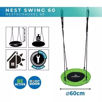 Balançoire SCHILDKRÖT 60cm: Nid d'oiseau en plastique tressé