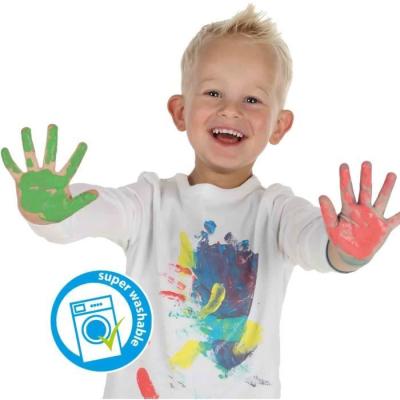 Peinture au doigt 6 couleurs x 45ml - SES CREATIVE - Couleurs intenses, lavage facile