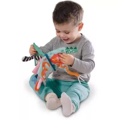 Livre sensoriel avec queues d'animaux pour éveil (0-3 ans)