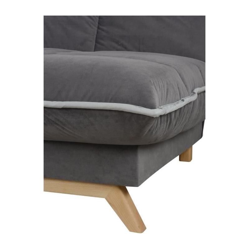 Canapé-lit DUNLOPILLO TOUNDRA 3 places - Matelas Ep.13 cm - Gris