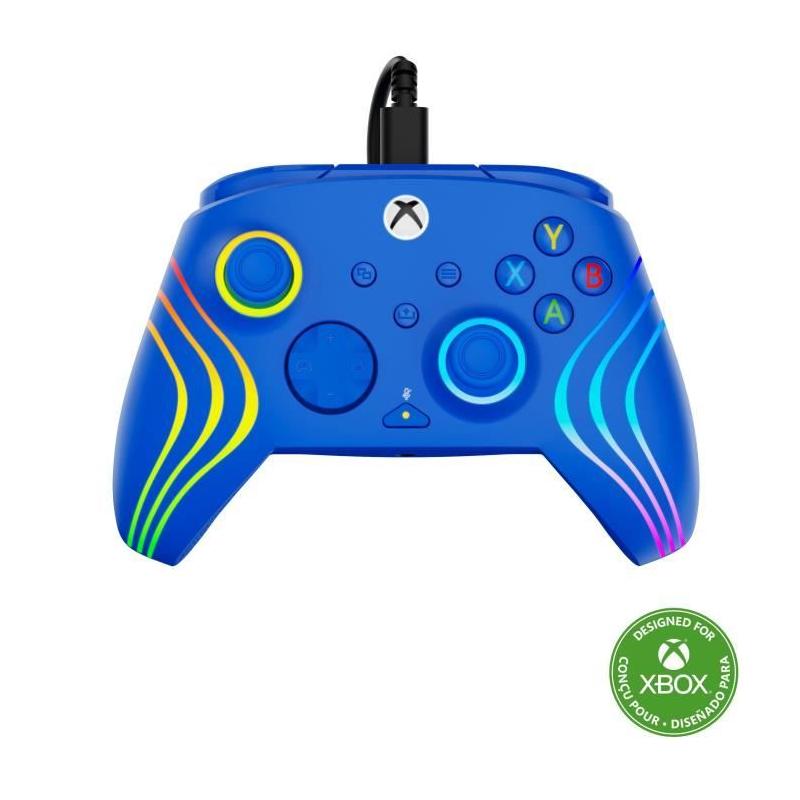 Manette de jeu - Xbox Series X|S, Xbox One et PC - Afterglow Wave - RGB - Filaire - Bleu - TURTLE BEACH