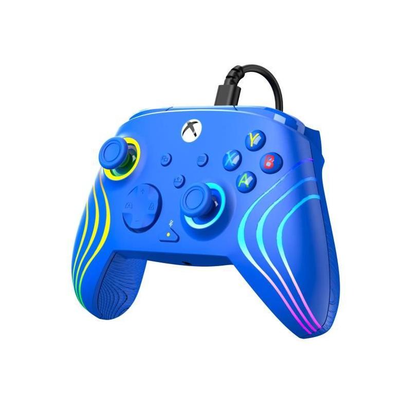 Manette de jeu - Xbox Series X|S, Xbox One et PC - Afterglow Wave - RGB - Filaire - Bleu - TURTLE BEACH