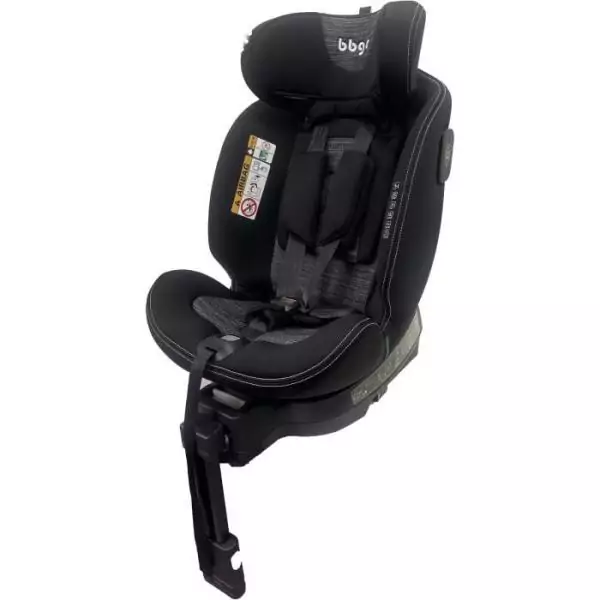 Siege-auto pivotant - BBGO - Blissrider - Naissance a 12 ans - I-SIZE 40-150 cm - ISOFIX - Noir et gris - Simili cuir