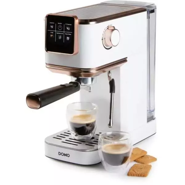 Machine a expresso 3 en 1 - DOMO - DO746K - 1350 W - 20 Bar - Blanc / Rose